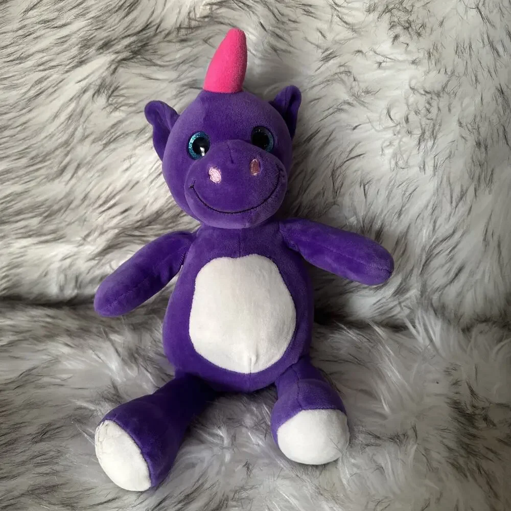 Grafix Plushie Cuties Soft Purple Dinosauar Unicorn Stuffed Animal